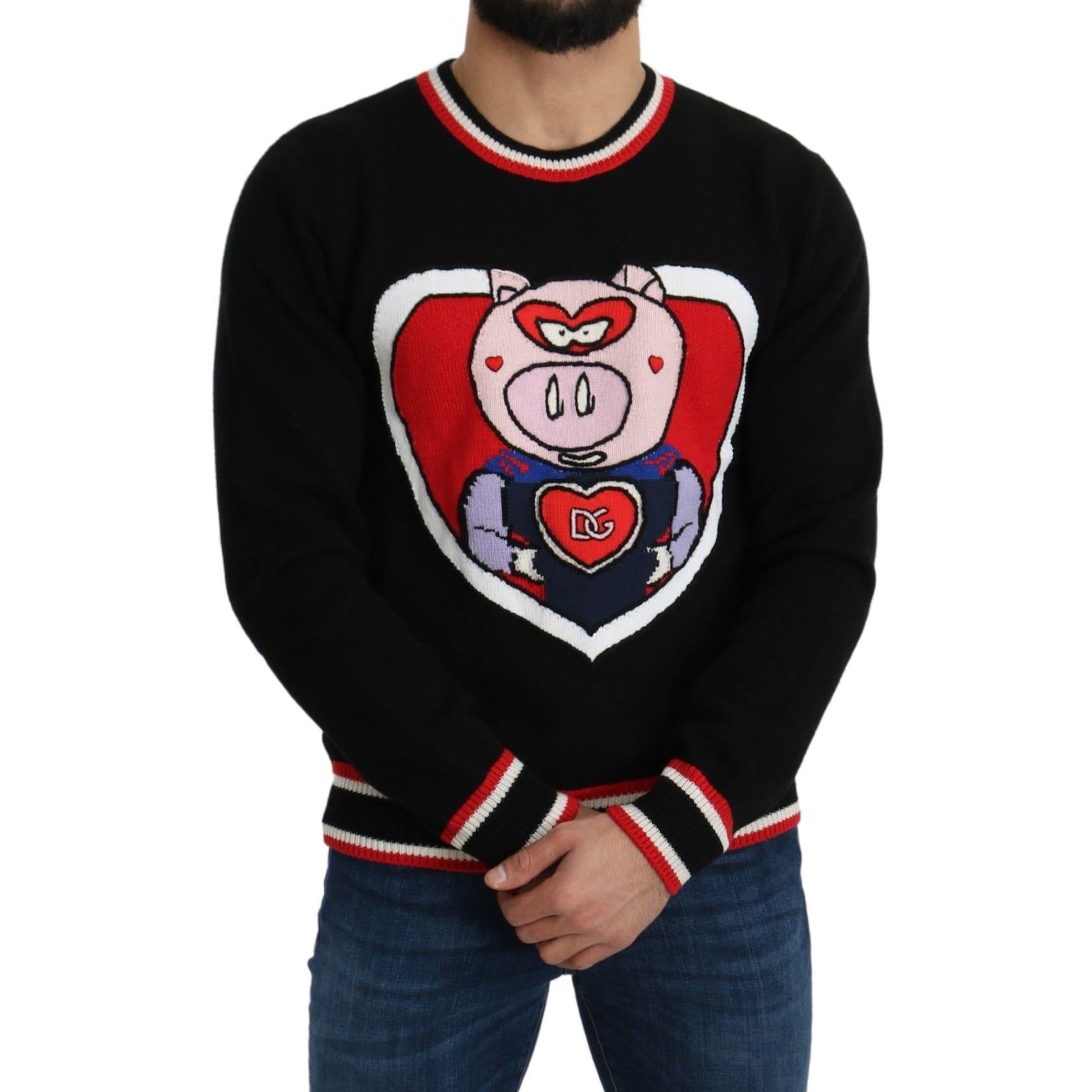 Dolce & Gabbana Elegant Black Cashmere Crew Neck Sweater