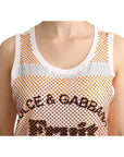 Dolce & Gabbana Crystal Embellished Sleeveless Cotton Top