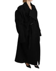 Dolce & Gabbana Elegant Black Wool Trenchcoat