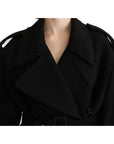 Dolce & Gabbana Elegant Black Wool Trenchcoat
