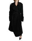 Dolce & Gabbana Elegant Black Wool Trenchcoat