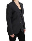 Dolce & Gabbana Elegant Gray Striped Cotton Blazer