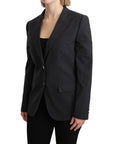 Dolce & Gabbana Elegant Gray Striped Cotton Blazer