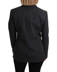 Dolce & Gabbana Elegant Gray Striped Cotton Blazer