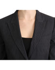 Dolce & Gabbana Elegant Gray Striped Cotton Blazer