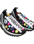 Dolce & Gabbana Black Crystal-Embellished Low Top Sneakers
