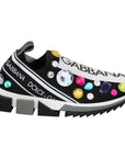 Dolce & Gabbana Black Crystal-Embellished Low Top Sneakers