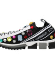 Dolce & Gabbana Black Crystal-Embellished Low Top Sneakers