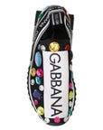 Dolce & Gabbana Black Crystal-Embellished Low Top Sneakers