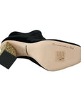 Dolce & Gabbana Elegant Velvet Ankle Boots with Crystal Heels
