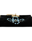 Dolce & Gabbana Velvet Evening Party Crossbody with Crystal Studs