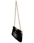 Dolce & Gabbana Velvet Evening Party Crossbody with Crystal Studs
