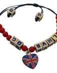 Dolce & Gabbana Elegant Blue Red Glass Cotton Blend Bracelet