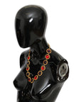 Dolce & Gabbana Elegant Crystal Charm Statement Necklace