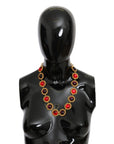 Dolce & Gabbana Elegant Crystal Charm Statement Necklace