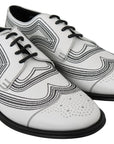 Dolce & Gabbana Elegant White Leather Derby Shoes