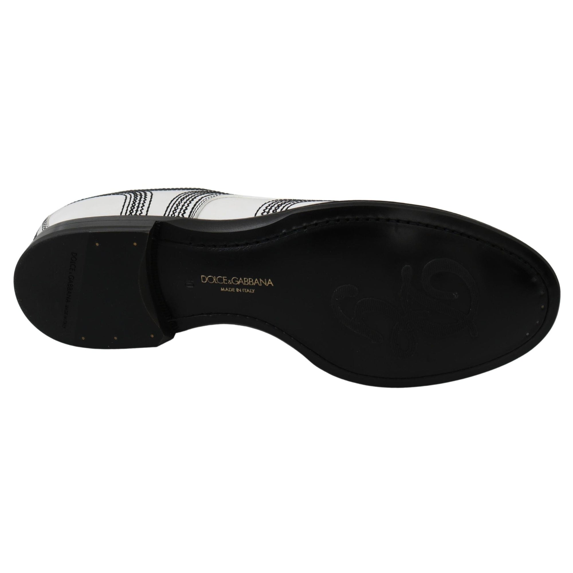 Dolce & Gabbana Elegant White Leather Derby Shoes