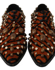 Dolce & Gabbana Tiger Pattern Crystal Embellished Flats