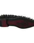 Dolce & Gabbana Elegant Black Crystal Leather Dress Shoes