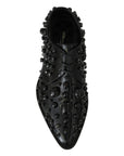 Dolce & Gabbana Elegant Black Dress Shoes with Crystals