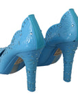 Dolce & Gabbana Crystal Embellished Blue Cinderella Pumps