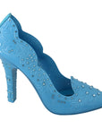 Dolce & Gabbana Crystal Embellished Blue Cinderella Pumps