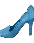 Dolce & Gabbana Crystal Embellished Blue Cinderella Pumps