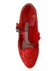 Dolce & Gabbana Chic Red Crystal Cinderella Pumps