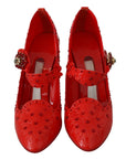 Dolce & Gabbana Chic Red Crystal Cinderella Pumps