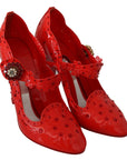 Dolce & Gabbana Chic Red Crystal Cinderella Pumps