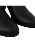 Jimmy Choo Elegant Black Calf Leather Heeled Boots