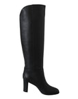 Jimmy Choo Elegant Black Calf Leather Heeled Boots