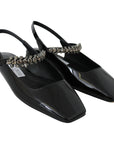 Jimmy Choo Elegant Black Patent Flats with Crystal Accent
