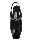 Jimmy Choo Elegant Black Patent Flats with Crystal Accent