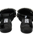 Jimmy Choo Elegant Black Patent Flats with Crystal Accent