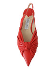 Jimmy Choo Chic Red Pointed Toe Leather Flats