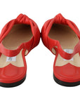 Jimmy Choo Chic Red Pointed Toe Leather Flats