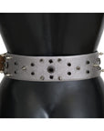 Dolce & Gabbana Stunning Silver Leather Crystal-Studded Belt