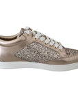 Jimmy Choo Ballet Pink Glitter Leather Sneakers