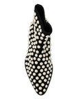 Dolce & Gabbana Chic Black Suede Ankle Boots with Pearls