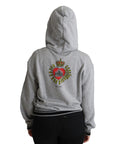 Dolce & Gabbana Exclusive Hooded Gray Cotton Sweater