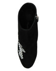 Dolce & Gabbana Embroidered Ankle Boots in Lambskin Suede