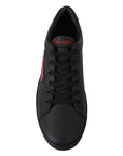 Dolce & Gabbana Elegant Leather Sneakers with Red Accents