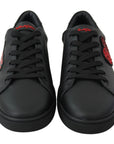 Dolce & Gabbana Elegant Leather Sneakers with Red Accents