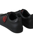 Dolce & Gabbana Elegant Leather Sneakers with Red Accents