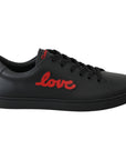 Dolce & Gabbana Elegant Leather Sneakers with Red Accents