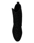 Dolce & Gabbana Elegant Black Leopard Print Short Boots