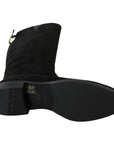 Dolce & Gabbana Elegant Black Suede Knee High Boots
