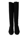 Dolce & Gabbana Elegant Black Suede Knee High Boots