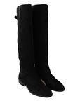 Dolce & Gabbana Elegant Black Suede Knee High Boots